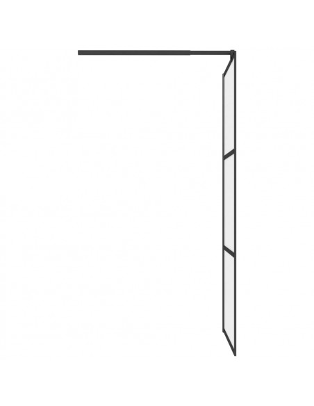 Parete Doccia Walk in 80x195 cm in Vetro Smerigliato ESG Nero