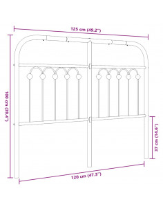 Testiera in Metallo Bianco 120 cm