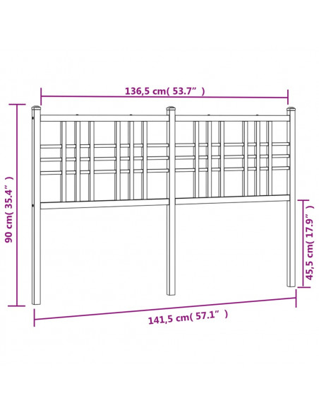 Testiera in Metallo Bianco 137 cm