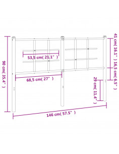 Testiera in Metallo Bianco 140 cm