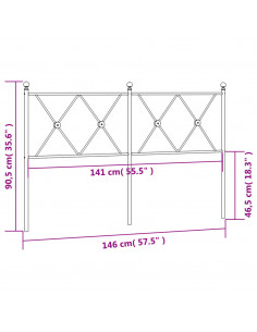 Testiera in Metallo Bianco 140 cm