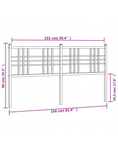 Testiera in Metallo Bianco 150 cm