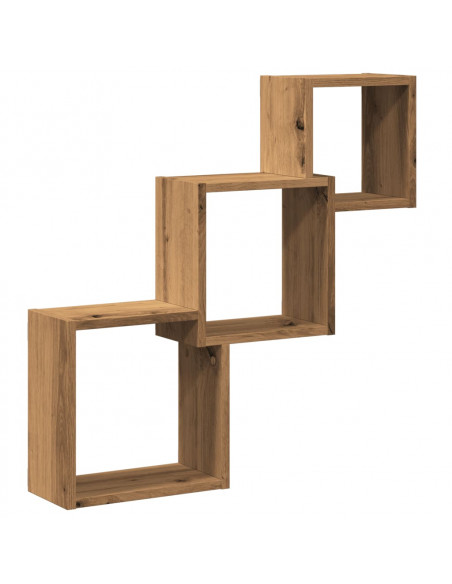Mensole a Cubo Parete Artigianale 68x15x68 cm Legno Multistrato