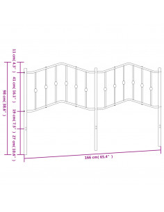 Testiera in Metallo Bianco 160 cm