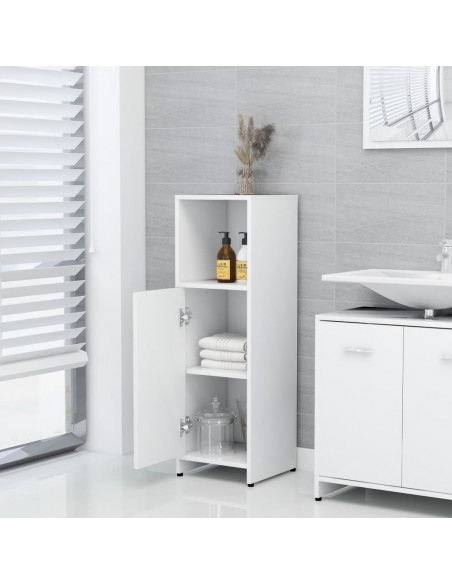 Set Mobili da Bagno 4 pz Bianco in Legno Multistrato