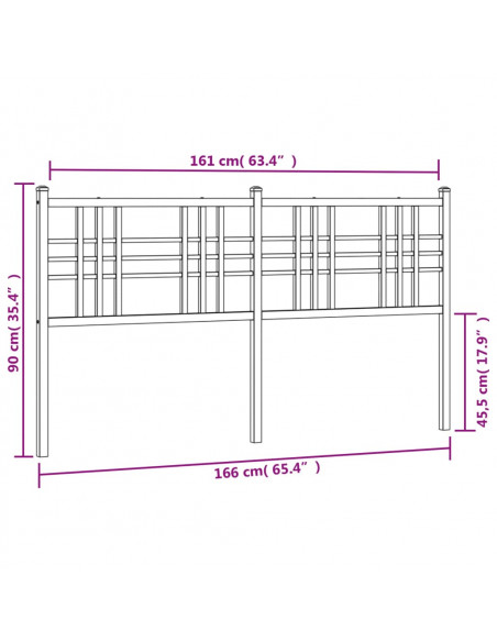 Testiera in Metallo Bianco 160 cm