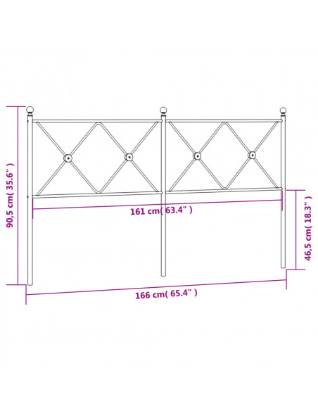 Testiera in Metallo Bianco 160 cm
