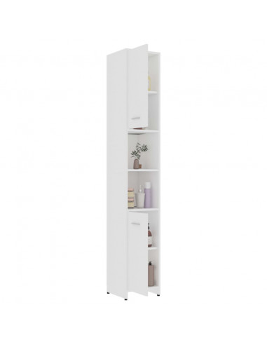 Set Mobili da Bagno 3 pz Bianco in Truciolato
