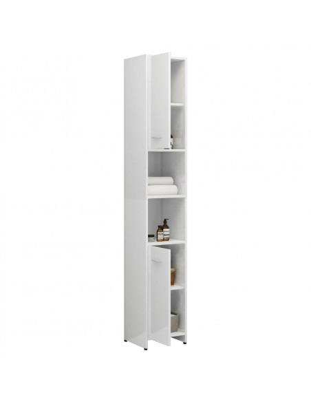 Set Mobili da Bagno 3 pz Bianco Lucido in Truciolato