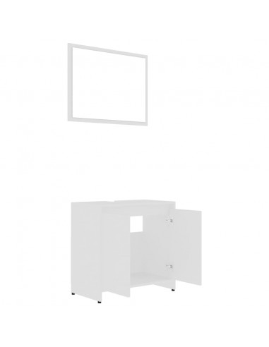 Set Mobili da Bagno 3 pz Bianco in Truciolato