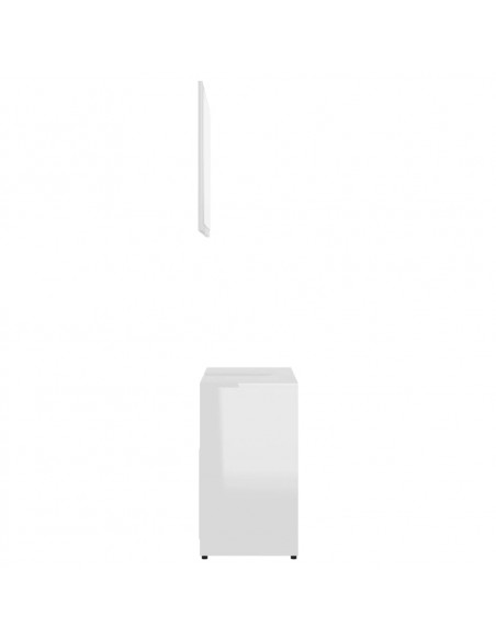 Set Mobili da Bagno 3 pz Bianco Lucido in Truciolato