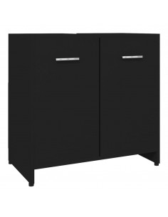 Mobile da Bagno Nero 60x33x61 cm in Legno Multistrato 2