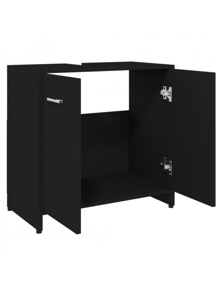 Mobile da Bagno Nero 60x33x61 cm in Legno Multistrato