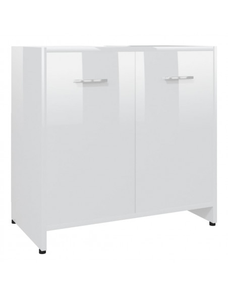 Mobile da Bagno Bianco Lucido 60x33x61 cm in Legno Multistrato
