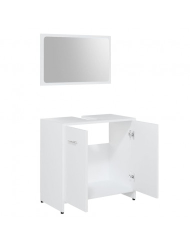 Set Mobili da Bagno Bianco in Legno Multistrato