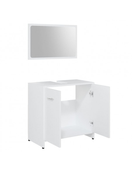 Set Mobili da Bagno Bianco in Legno Multistrato