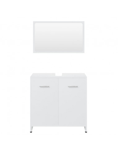 Set Mobili da Bagno Bianco in Legno Multistrato