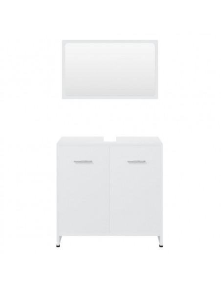 Set Mobili da Bagno Bianco in Legno Multistrato