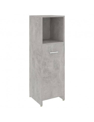 Mobile da Bagno Grigio Cemento 30x30x95 cm in Legno Multistrato