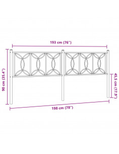 Testiera in Metallo Bianco 193 cm