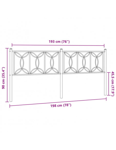 Testiera in Metallo Bianco 193 cm