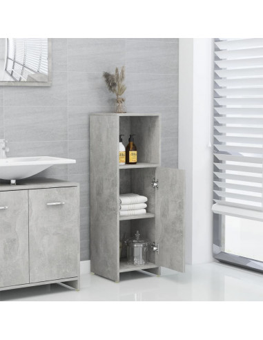 Mobile da Bagno Grigio Cemento 30x30x95 cm in Legno Multistrato