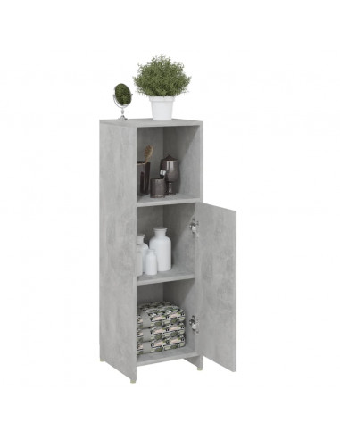 Mobile da Bagno Grigio Cemento 30x30x95 cm in Legno Multistrato
