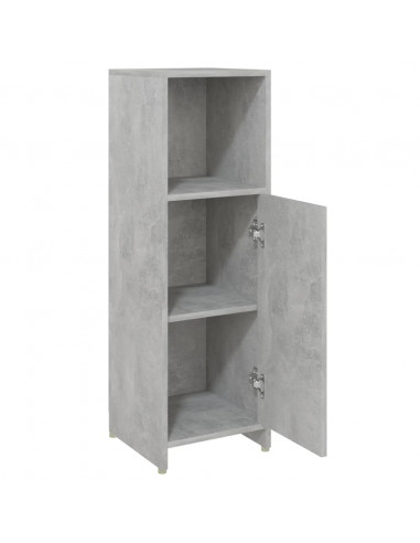 Mobile da Bagno Grigio Cemento 30x30x95 cm in Legno Multistrato