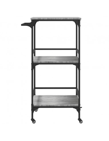 Carrello da Cucina Grigio Sonoma 60,5x50x105 cm