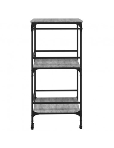 Carrello da Cucina Grigio Sonoma 60,5x50x105 cm