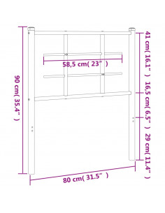 Testiera in Metallo Bianco 75 cm