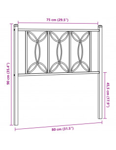 Testiera in Metallo Bianco 75 cm