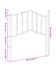 Testiera di Ricambio in Metallo Bianco 80 cm