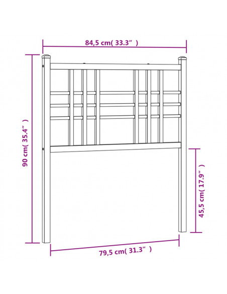 Testiera in Metallo Bianco 80 cm