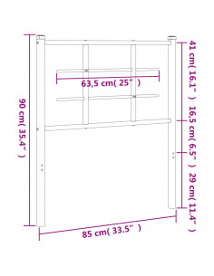 Testiera in Metallo Bianco 80 cm