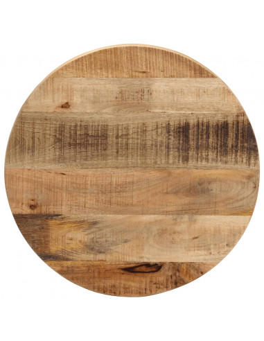 Piano per Tavolo Ø 50x2,5cm Rotondo Legno Massello Grezzo Mango