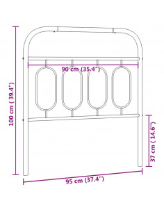 Testiera in Metallo Bianco 90 cm