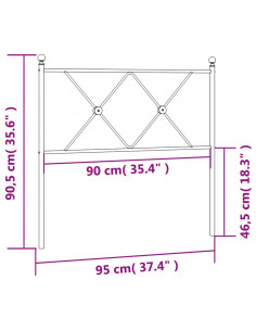 Testiera in Metallo Bianco 90 cm