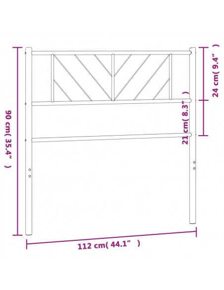 Testiera in Metallo Nero 107 cm