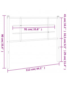 Testiera in Metallo Nero 107 cm