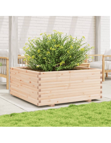 Fioriera da Giardino 110x110x49,5 cm in Legno Massello di Pino