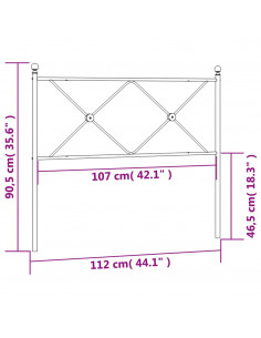 Testiera in Metallo Nero 107 cm