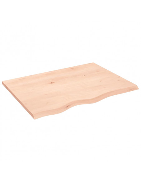 Piano Bagno 80x60x2 cm in Legno Massello Non Trattato
