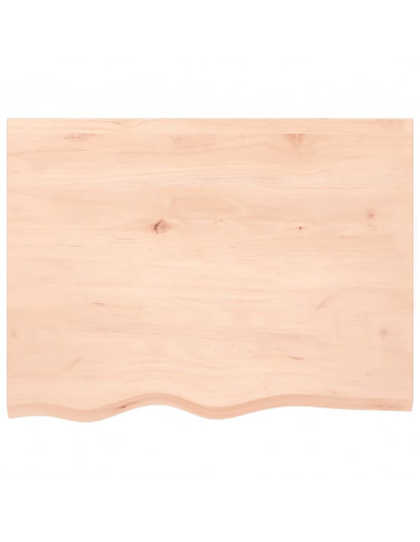 Piano Bagno 80x60x2 cm in Legno Massello Non Trattato