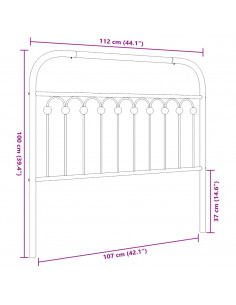 Testiera in Metallo Nero 107 cm