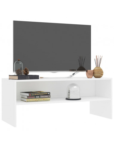 Mobile Porta TV Bianco 100x40x40 cm in Legno Multistrato