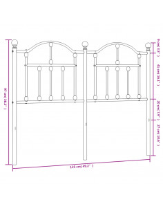 Testiera in Metallo Nero 120 cm
