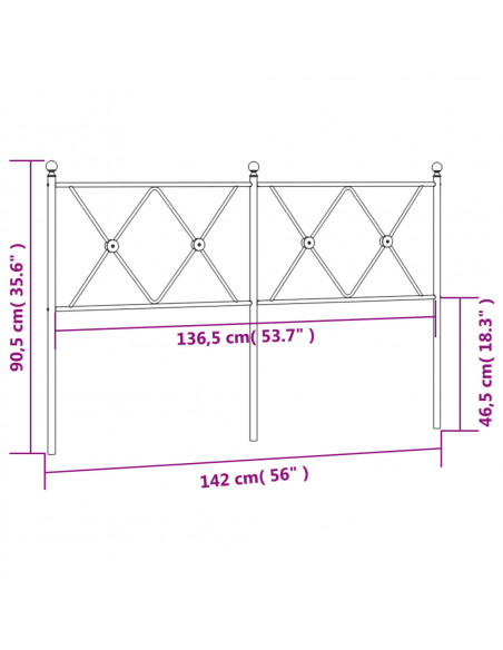 Testiera in Metallo Nero 137 cm