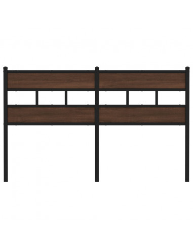 Testiera Rovere Marrone 150 cm in Acciaio e Truciolato