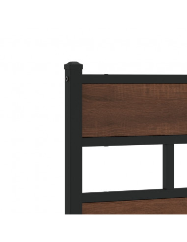 Testiera Rovere Marrone 150 cm in Acciaio e Truciolato